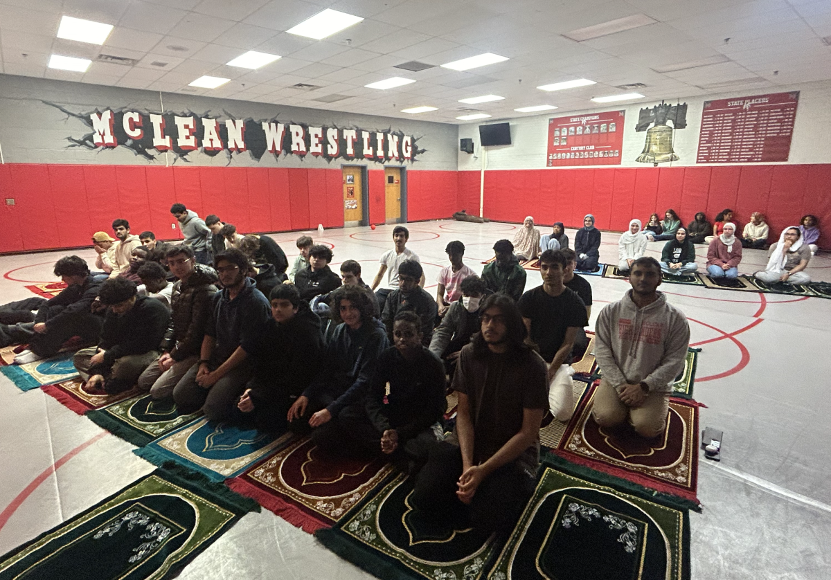 Students+father+for+Friday+Prayer+in+the+final+Friday+Prayer+before+Ramadan+began%2C+on+March+8th.+Muslim+students+gather+weekly+in+the+wrestling+room+for+the+prayer%2C+which+is+obligatory+for+males+and+optional+for+females.